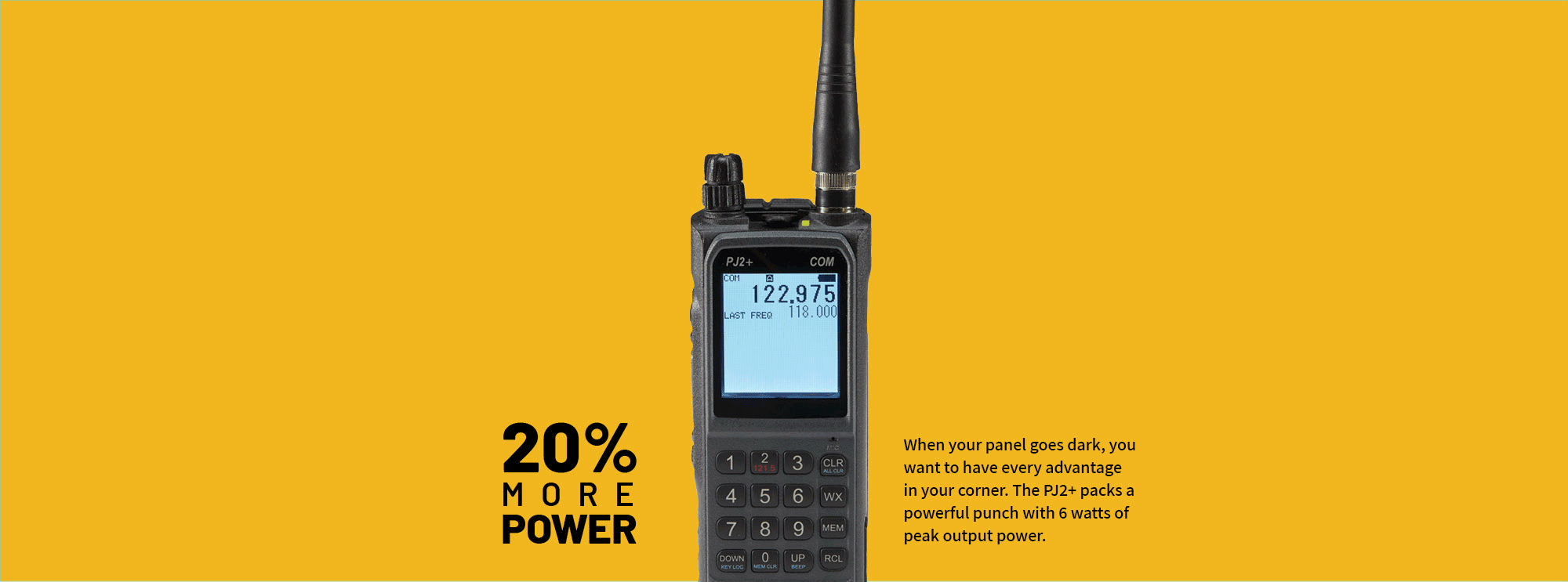 PJ2+ COM Radio displayed to have 20% more power