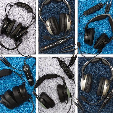 multiple headsets displayed in gift boxes