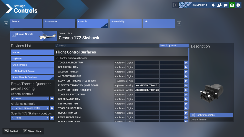 Button Configuration - Microsoft Flight Simulator 2024