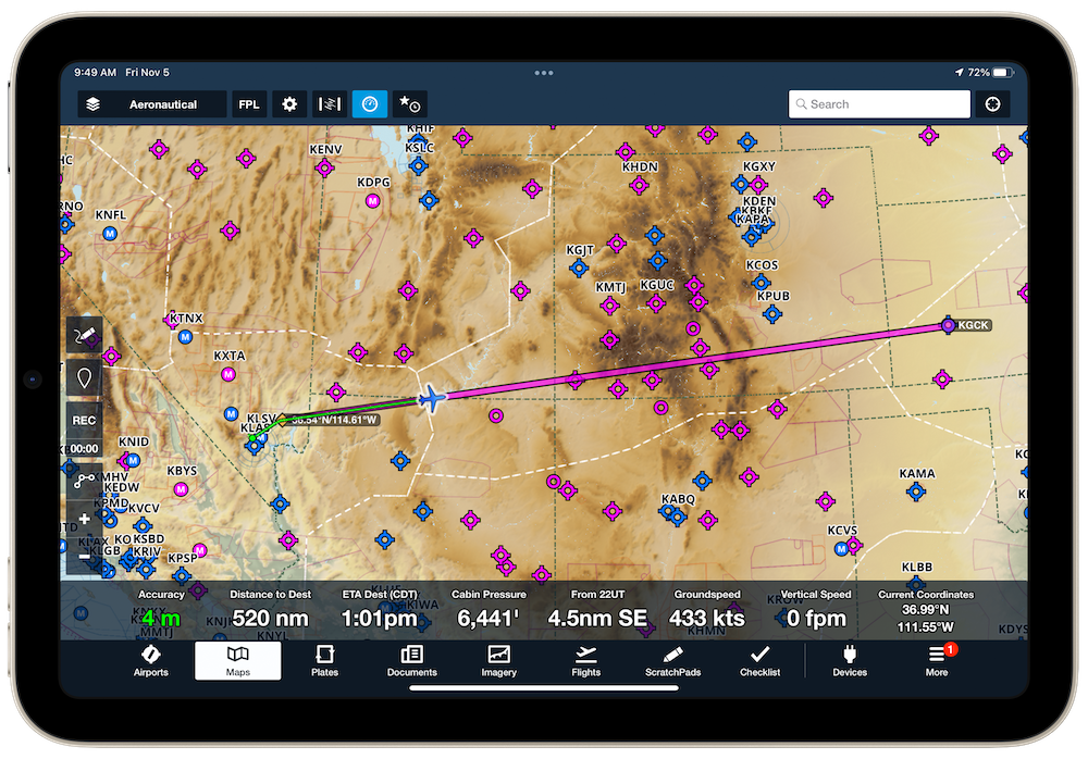 gps data displayed on tablet